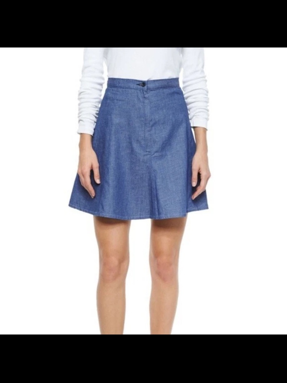 rag & bone Blue Denim-Look Circle Skirt